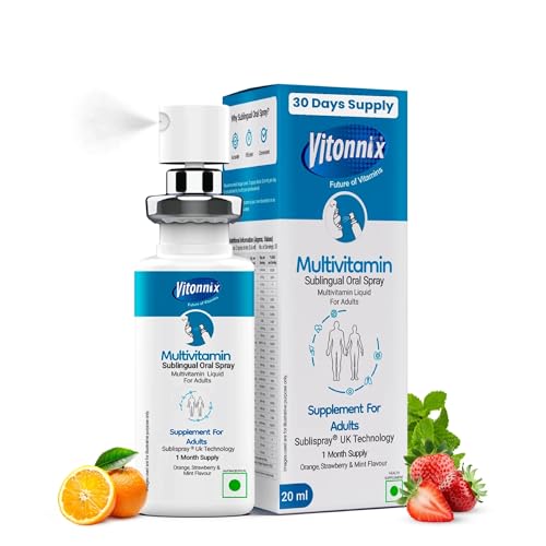 Image of Multivitamin Sublingual Oral Spray Supplement for Men & Women | Under the Tongue | 9x Better Absorption | Vitamin B12, Vitamin C, Vitamin D, Zinc & Selenium | Boosts Energy, Immunity & Overall Health | 20ml | 1 Month Supply