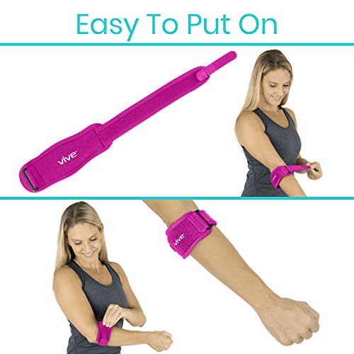 Vive Tennis Elbow Brace For Men & Women 2 Pack - Tendonitis Elbow Brace For Bursitis, Golfers Elbow, Medial Epicondylitis, Arthritis & Pain Relief - Arm Support Band, Adjustable Forearm Pain Relief #TOP4