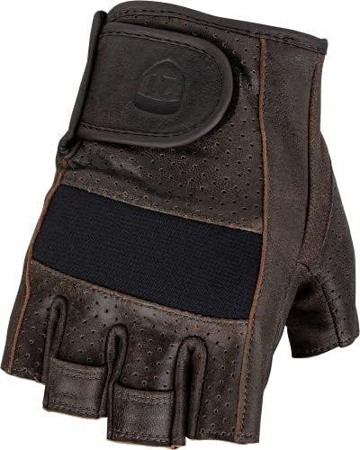Highway 21 Half Jab Men's Street Motorcycle Gloves - Brown/Medium