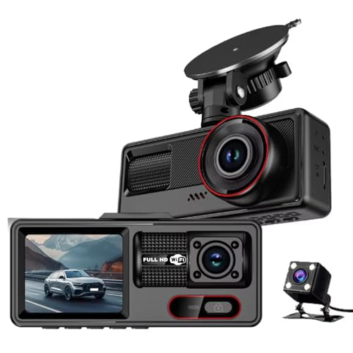 Image of Maizic Smarthome Navic ProView 3 WiFi 3-Channel Dash Cam 1080Px3 | 3 inch Display | 170 Wide Angle | Night Vision | Motion Detection | Loop Recording | Parking Mode | G-Sensor | App & SD Card Support