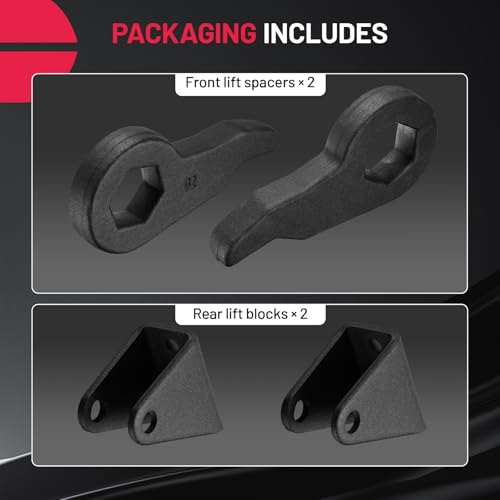 Image of BDFHYK 1-3 inch Leveling Lift Kits Compatible with Chevrolet Silverado Compatible with GMC Sierra 2500HD 3500HD, 1-3 inch Torsion Bars Key for 2001-2010 Silverado Sierra, 8 Lug Models Suspension Only