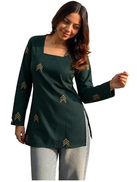 Kurti Designs: Beautiful Green Kurti Set for Sawan 2026 Celebrations 17 ANNI Designer Viscose Printed Regular Short Kurti for Women | Vis...