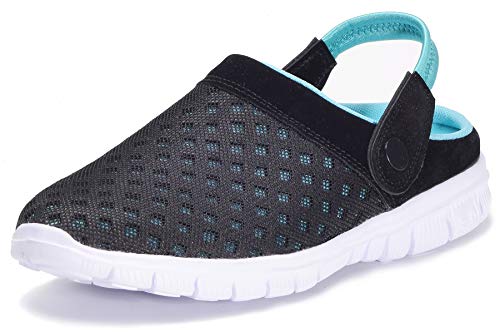 Zuecos para Hombre y Mujer Ligeros Zapatillas de Jardin,Azul,EU48