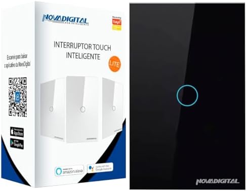 Interruptor Inteligente Wi-Fi Nova Digital 1 Botão Touch LITE-WS1...