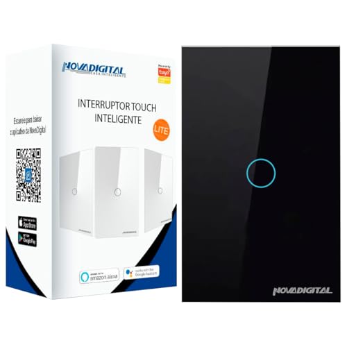 Interruptor Inteligente Wi-Fi Nova Digital 1 Botão Touch LITE-WS1 Smart Home Google Home Alexa Autom