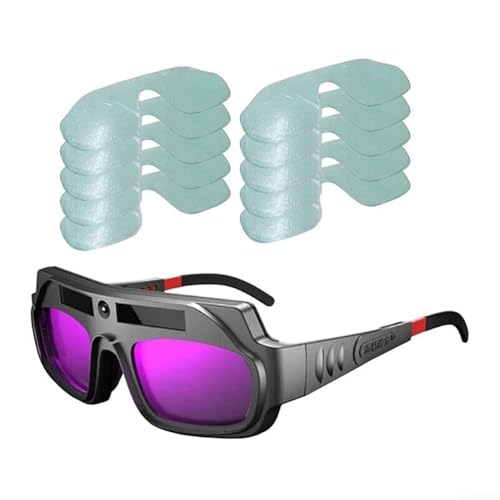 Lunettes de soudage auto-obscurcissantes à énergie solaire Lunettes de protection des yeux avec film de protection pour découpe plasma soudage électrique