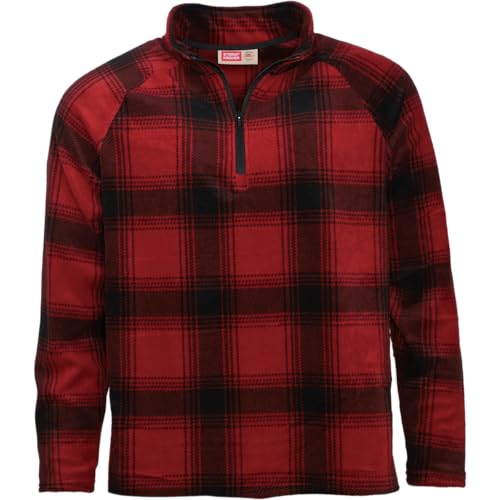 Stormy Kromer The Weekend Pullover - Men’s Plaid Quarter-Zip Fleece Sweater Jacket