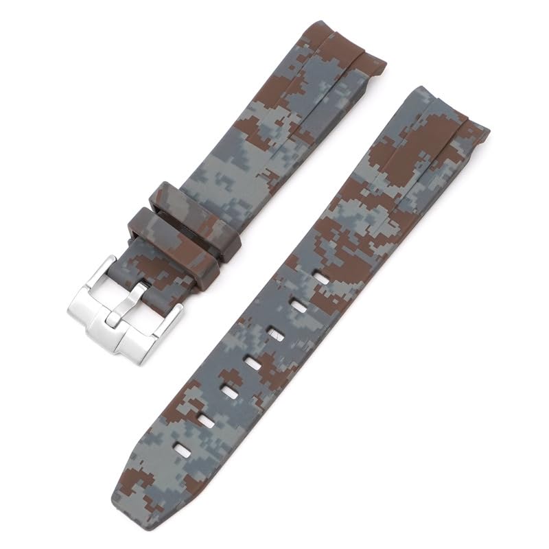 Bracelet en caoutchouc 20mm courbé sans gap pour montre homme et femme
