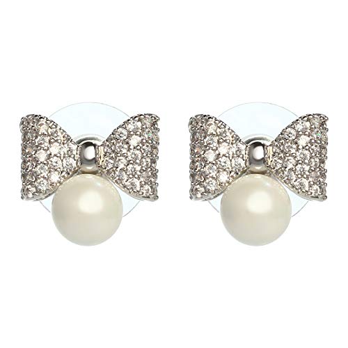 MISASHA Celebrity Imitation Pearl Bowknot Studs Earrings