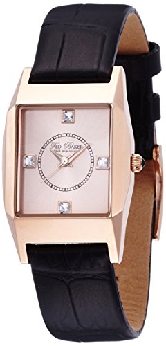 Ted Baker Women's TE2106 Modern Rectangle Case Rose Gold Dial Case Watch