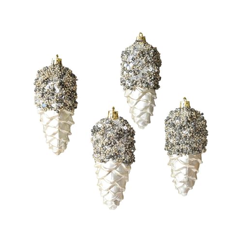 STSFXIF 松ぼっくりオーナメント クリスマスツリーペンダント 装飾 DIY クラフト 飛散防止 4個