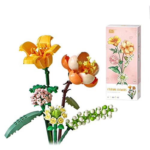 MEIEST Mini Building Blocks Flower Bouquet Plant Model Set,Creative DIY