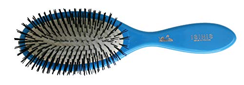 Isinis Hair Brush 440 Medium Electric Blue – Made in France 8-Row Styling Brush with No Ball Tip Nylon Bristles, Cushion Base for Smooth Blow-Drying, Detangling & Everyday Hair Care