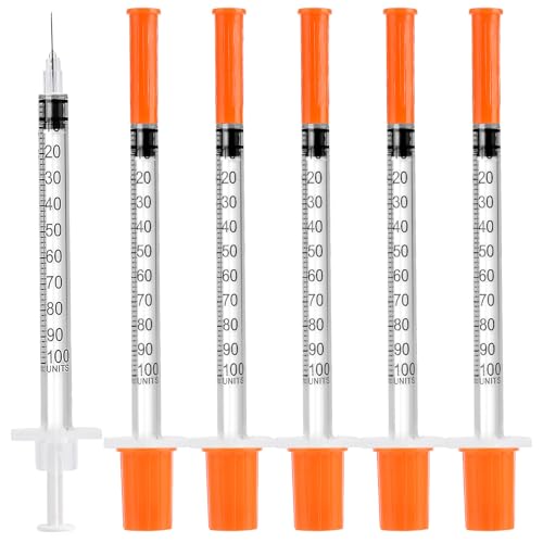 50 PACK U-100 Syringes 30G 5/16 1ml/cc Disposable Syringe Lab Supplies Individual Wrapped Pack of 50