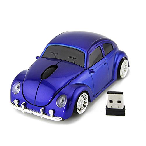 KingbeefLIU Souris en Forme De Voiture Souris De Jeu sans Fil Ergonomique 2,4 GHz avec Récepteur pour Ordinateur Portable PC Bleu