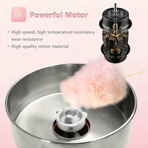 HOTAPEPU Elektrische Maschine Zur Herstellung Von Zuckerbaumwolle, Zuckerbaumwollmaschine Mit Edelstahlbehälter, Zuckerlöffel, Für Familien, Partys Und Attraktionsparks ~// – Bild 5