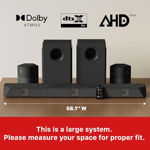 Image of Nakamichi Dragon 11.4.6-Ch Surround System w Dolby Atmos /DTS:X Pro (Pro Cinema Engine), HiFi AMTs, Dual-Opposing 8 inch Subs, Bipolar Surr, 6 Discrete Height Ch, 3000 Watts Max Output. AVR-Grade Soundbar