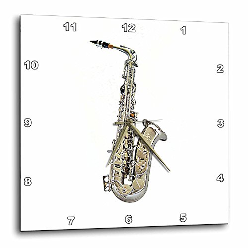 3drose Saxophone Wall Clock, 10 by 10-Inch