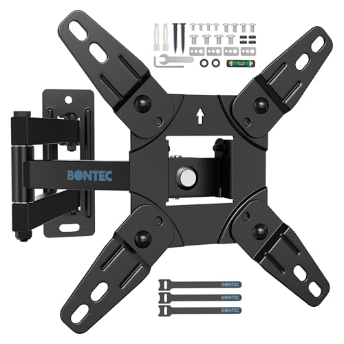 BONTEC テレビ壁掛け金具 13-42型対応 伸縮アーム式 チルト&スイベル調整 耐荷重20kg VESA 200x200 薄型/曲面テレビ対応 家庭/オフィス用 壁掛け金具の商品画像（Amazon）