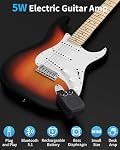 JOYO Mini Ampli de guitare électrique 5W Amplificateur Combo Bluetooth Rechargeable pour la pratique solo de chambre & Voyages, intégrés 4 Effets (Clean/Overdrive/Distortion/Réverb) (JA-05G)