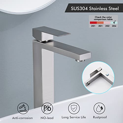 Kes Rectangle Bathroom Sink With Bathroom Sink Drain & Bathroom Faucet, Bvs110S40+S2008D-Bn+L3156Blf-Bs #TOP7