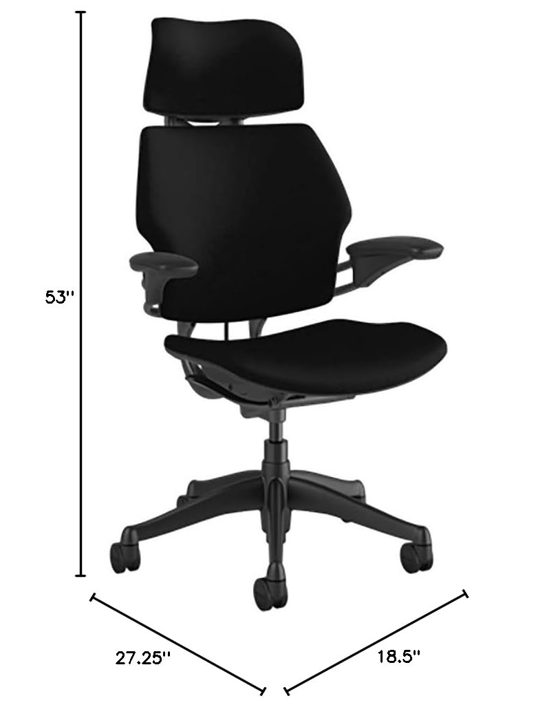 Humanscale Freedom Task Chair Review: My Calm Yet Candid Experience 2 Humanscale Freedom Task Chair with Headrest | Graphite Frame, Corde 4 Black Fabric Seat | Height-Adjustable Duron Arms | Standard Foam Seat, Hard Casters,...