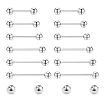 Gojewen – Gojewen 12er Zungenpiercing Brustwarzenpiercing und 4er Ersa