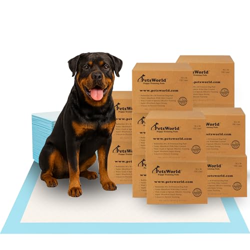 PetsWorld XL Dog Pee Pads 30"x36" (1,500-Count) Heavy Duty Leak-Free Potty Pads