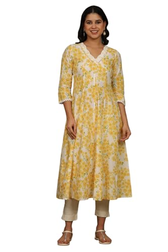 Image of W for Woman Solid Straight Pure Cotton Kurta