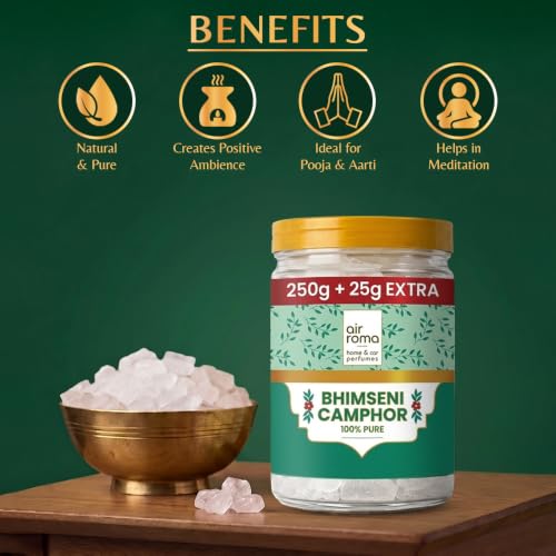 Image of AIR ROMA Pure Bhimseni Camphor 275g | Puja, Aarti & Meditation