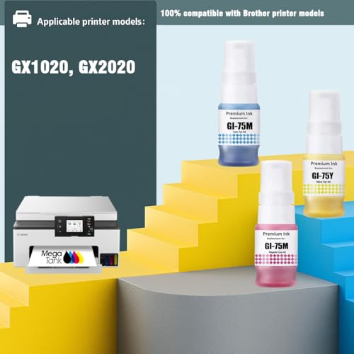 Image of KOSH GI-75 Refill Ink Compatible for Canon MAXIFY GX1070,GX2070 Printers