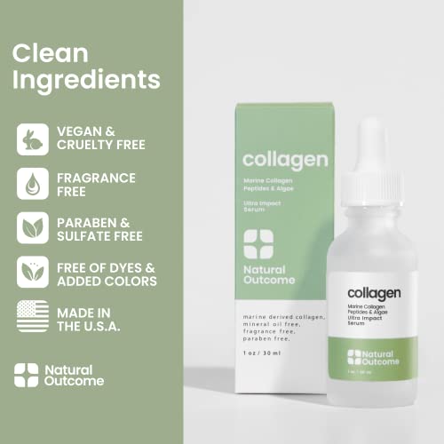 Natural Outcome Collagen Serum For Face By Natural Outcome Skin Care - Ultra Impact Marine Collagen Peptides Serum For Face - Facial Moisturizer Anti Aging Serum Gel For Firming thumb #4