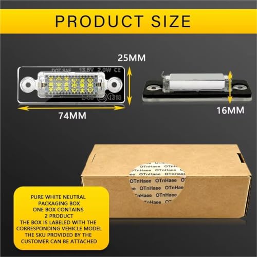 Lámpara trasera LED coche 12V y luces matrícula para Golf MK5 T5 5