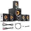 Acoustic Audio AA5170 Home Theater 5.1 Bluetooth Speaker System 700W with Powered Sub