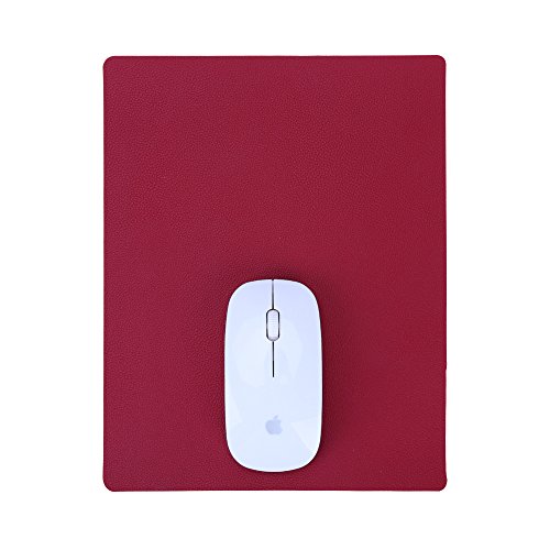 KINGFOM Large Gaming Mouse Pad - Non Slip Pu Leather Computer Mice Pad Mouse Mat (Square Wine Red)