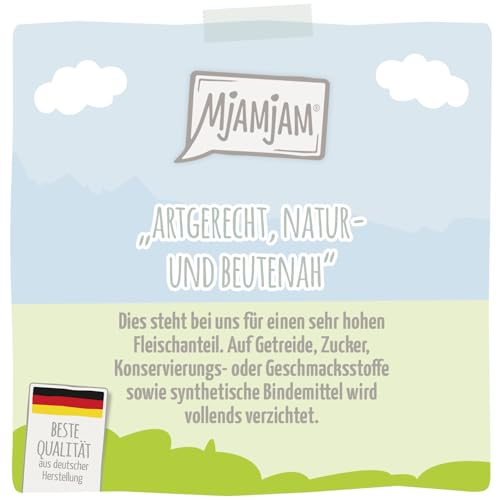 MjAMjAM - Premium Nassfutter für Katzen - Quetschie - DUO von vorzüglichem Kalb & Hering, 12er Pack (12x125g), getreidefrei