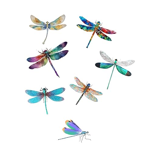 PLIGREAT 7 Pcs Large Watercolor Dragonfly Wall Stickers - Image 2