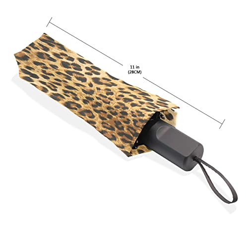 Parapluie 3 plis léopard unisexe ultraléger et compact