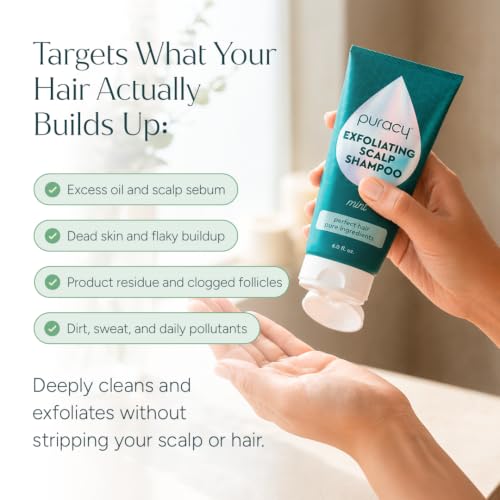Puracy Scalp Scrub, 99.96% Natural Scalp Exfoliator, Hair Scrub, Scalp Exfoliator Scrub, Scalp Treatment, Scalp Cleanser, Dry Scalp Treatment, Scalp Care, Scalp Shampoo, Itchy Scalp Shampoo - Mint - Image 3