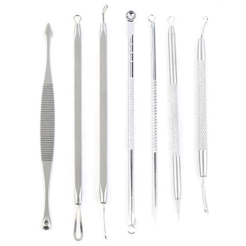 Cloverclover 7Pcs Acne Comedone Blackhead Blemish Pimple Extractor Remover Tool Kit Set
