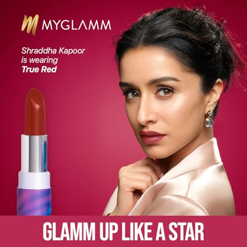 Image of MyGlamm POSE HD Lipstick-True Red (Red)-4 gm | Matte Lipstick | Enriched with Moringa oil & Vitamin E | Long-lasting & Moisturising
