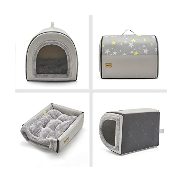 Jiupety Cozy Pet Bed House, 2 in 1 Pet House, L Size for Medium Dog, Warm Cave Sleeping Nest Bed for Cats and Dogs, Grey Jiupety Cozy Pet Bed House, 2 in 1 Pet House, L Size for Medium Dog, Warm Cave Sleeping Nest Bed for Cats and Dogs, Grey