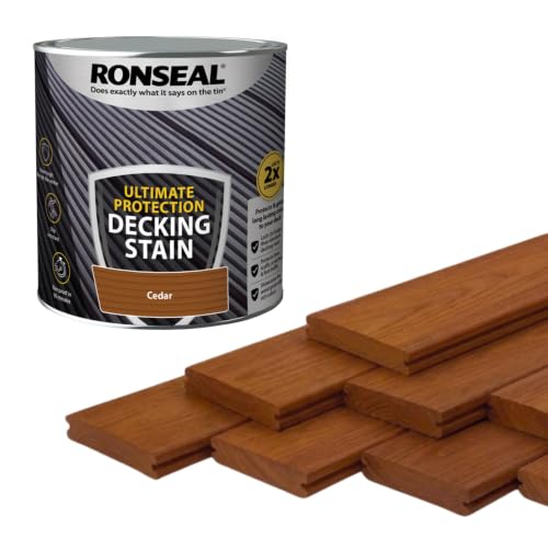 Image of AOC24 - Decking Stain Paint Cedar 2.5L - Slip Resistant Ultimate Protection - Use On Exterior Hard/Wood Softwood Paint - Protects from Scuffs, Scratches and Foot Traffic