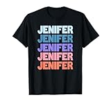 Funny Modern Repeated Text Design Jenifer T-Shirt