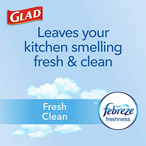 Glad ForceFlex Tall Kitchen Drawstring Trash Bags – 13 Gallon Trash Bag, Fresh Clean scent with Febreze Freshness – 110 Count (Package May Vary)