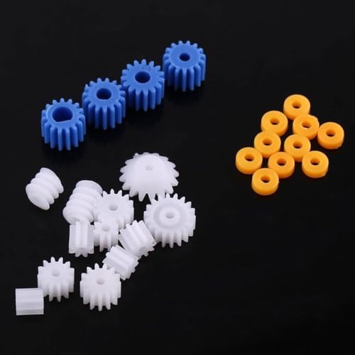 LEEQ 26 pcs Kunststoff Zahnrad Getriebe Spindel Schneckengetriebe Mini Getriebe, für Flugzeug Auto Modell DIY Roboter Getriebe Kit(2 mm/2,3 mm/3 mm/3,17 mm/4 mm)