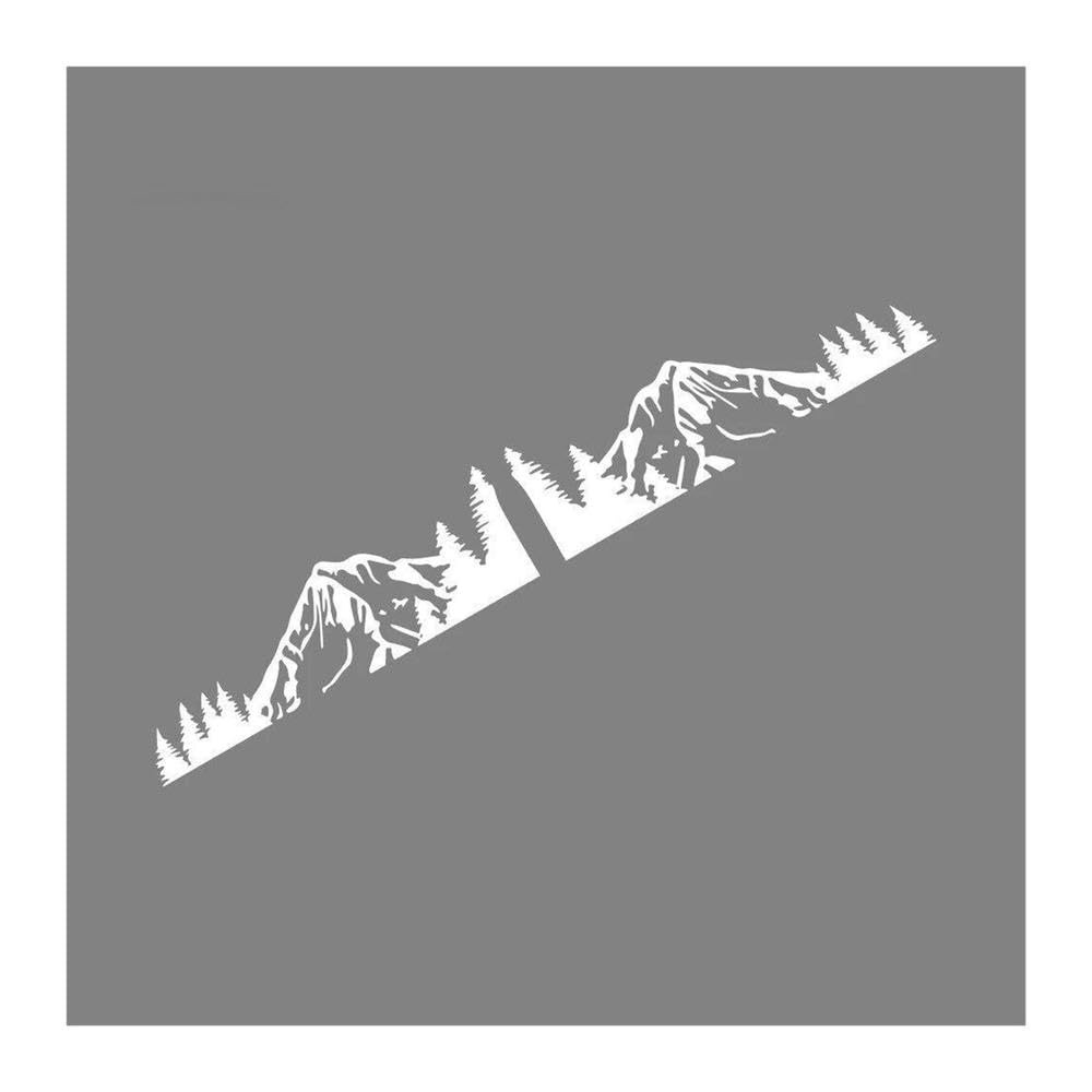 2pcs Mountain Car Sticker Vehicle Body Decoration(White)