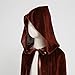 Regenboog Kids Velvet Cape with Hood,39inch,Brown Cloak for Kids,Short Velvet Cape Women