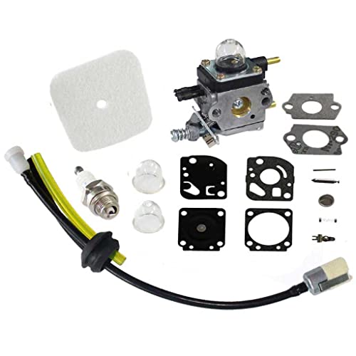 HURI C1U-K54A Carburateur et Carb Reparation Kit Bougie Tuyau Filtre à Air pour Motobineuse Echo Mantis TC-210 TC-210i TC-2100 SV-6 SV-5H/2 SV-5C SV-4B LHD-1700 HC-1500