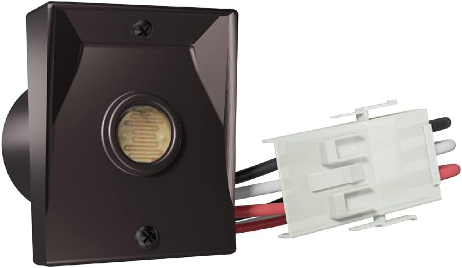 Solus Dusk-to-Dawn Sensor with Ezee Change Plug – Outdoor Photocell Sensor for 3" Lamp Posts – Auto On/Off – UL Listed – 120V – 5 Year Warranty, (Bronze, Pack of 1)